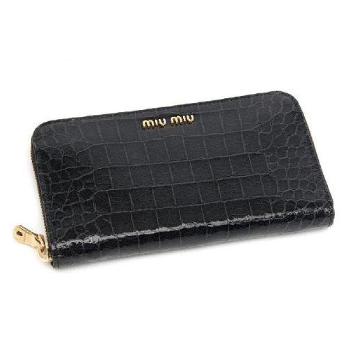 ミュウミュウスーパーコピー MIU MIU 長財布 クロコ調型押し革 5M0506-NKG-002